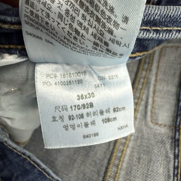 Levis 541 Athletic Taper Leg Denim Blue Jeans Tag 36x30 (37x28.5) Cotton Stretch - Picture 6 of 9